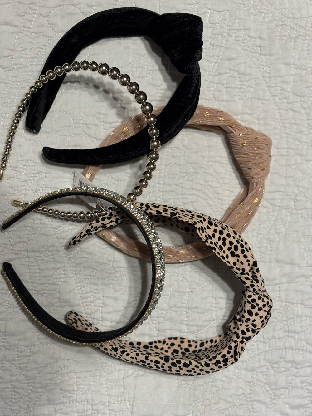 Multi-Pack Women’s Headband Set - Black, Blush, Leopard, Gold Accents